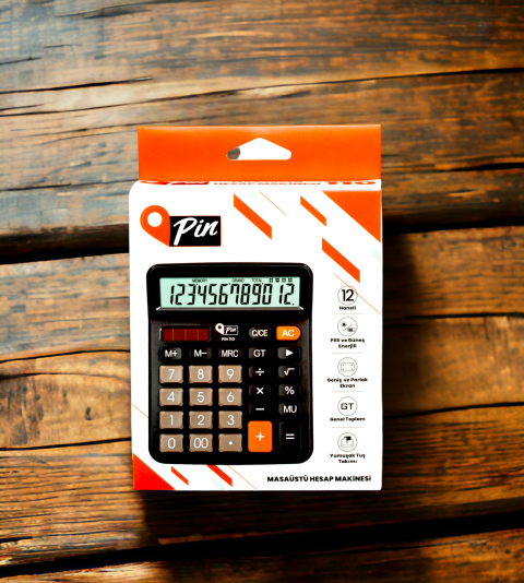 Pin Hesap Makinası Masa Üstü 12 Hane