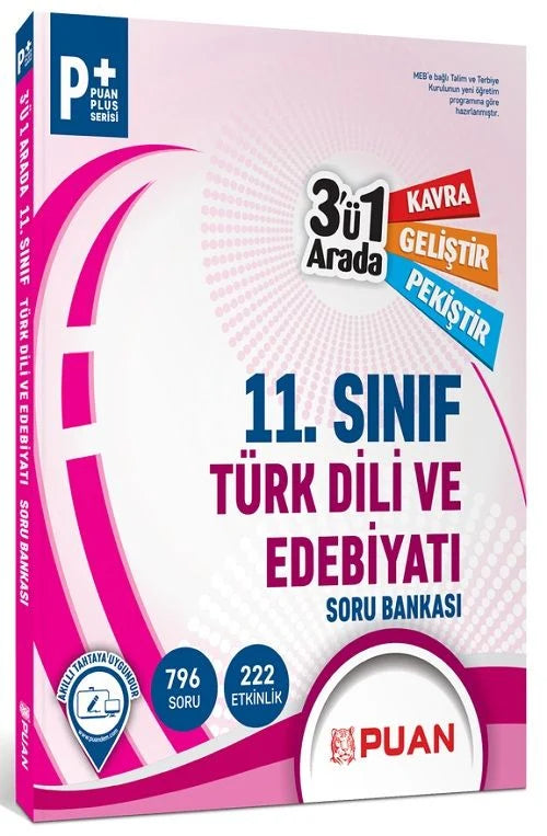 Puan Yayınları 11. Sınıf Türk Dili ve Edebiyatı 3 ü 1 Arada Soru Bankası