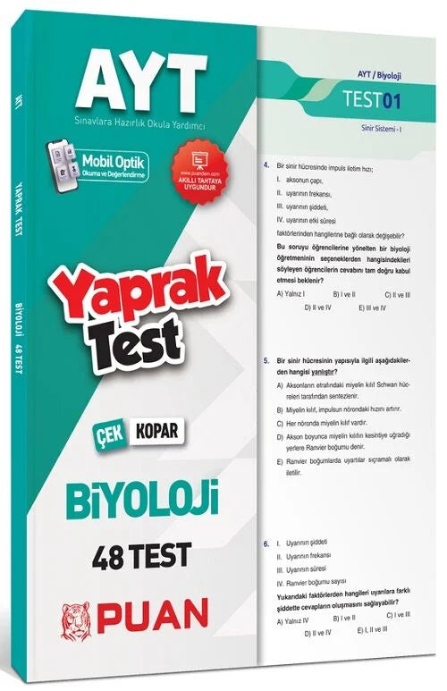 Puan Yayınları AYT Biyoloji Yaprak Test