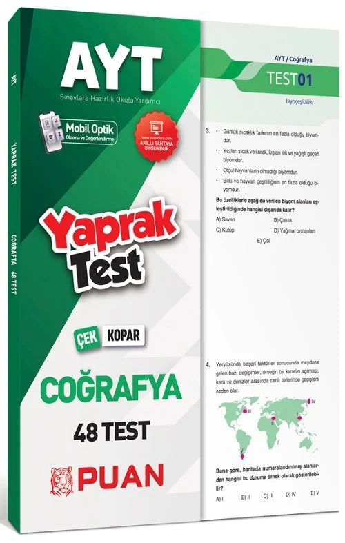 Puan Yayınları AYT Coğrafya Yaprak Test-1