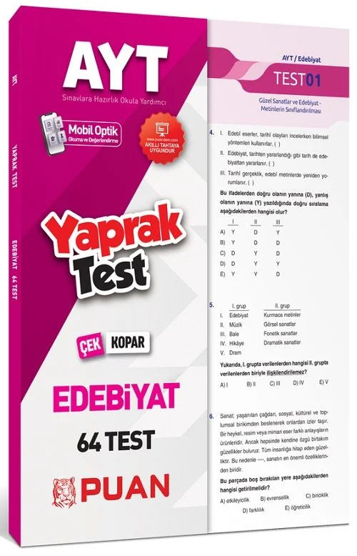 Puan Yayınları Ayt Edebiyat Çek Kopart Test