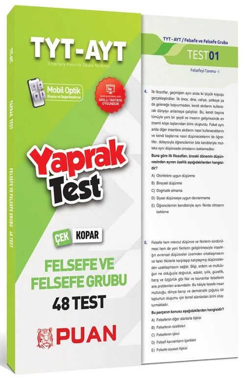 Puan Yayınları TYT AYT Felsefe ve Felsefe Grubu Yaprak Test