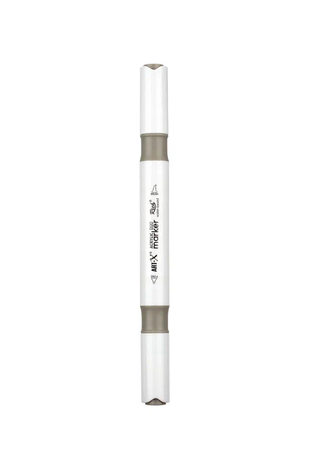 Rich Art-X Acrylic Duo Marker Çift Uçlu Su Bazlı Boyama Kalemi No:130 Taş Gri