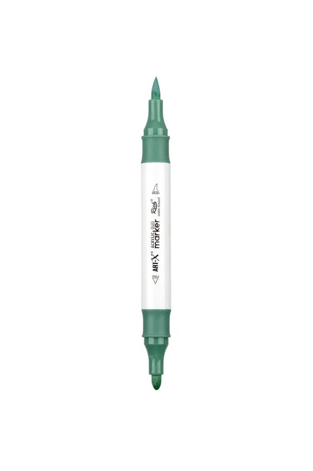 Rich Art-X Acrylic Duo Marker Çift Uçlu Su Bazlı Boyama Kalemi No:132 Zümrüt Yeşili