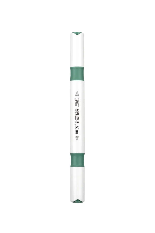 Rich Art-X Acrylic Duo Marker Çift Uçlu Su Bazlı Boyama Kalemi No:132 Zümrüt Yeşili