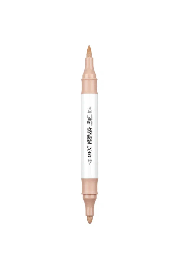 Rich Art-X Acrylic Duo Marker Çift Uçlu Su Bazlı Boyama Kalemi No:150 Koyu Ten Rengi
