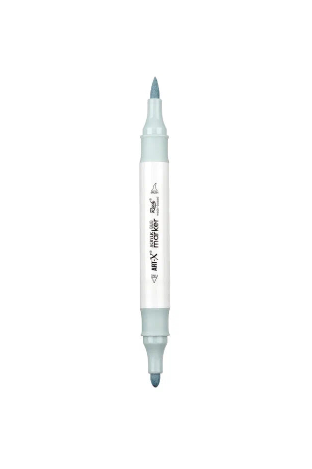 Rich Art-X Acrylic Duo Marker Çift Uçlu Su Bazlı Boyama Kalemi No:153 Gri Mavi-1