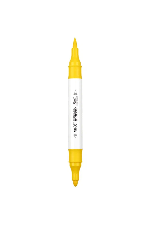 Rich Art-X Acrylic Duo Marker Çift Uçlu Su Bazlı Boyama Kalemi No:20 Sarı