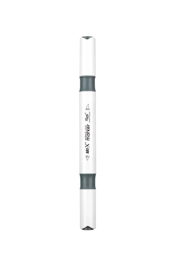 Rich Art-X Acrylic Duo Marker Çift Uçlu Su Bazlı Boyama Kalemi No:205 Koyu Gri-2
