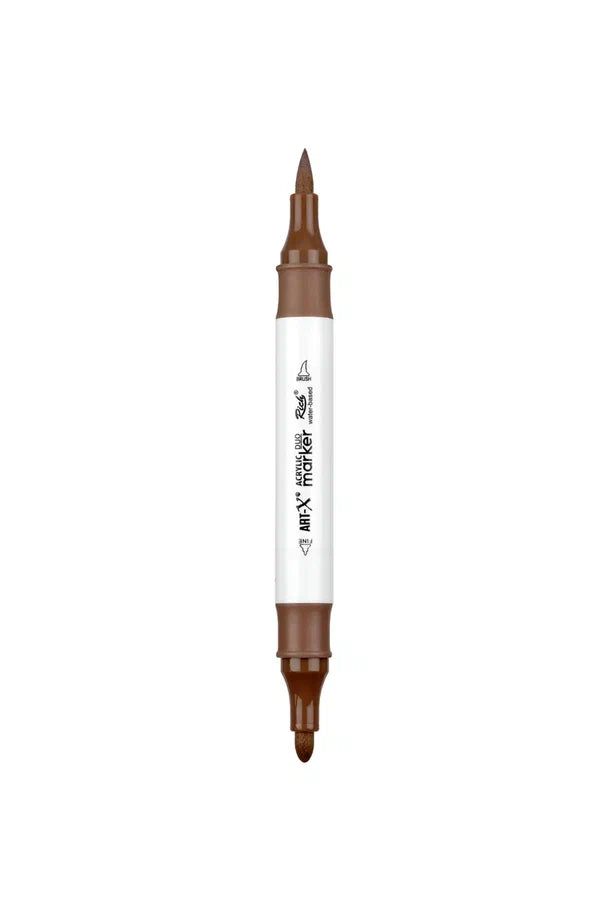 Rich Art-X Acrylic Duo Marker Çift Uçlu Su Bazlı Boyama Kalemi No:206 Sütlü Kahve