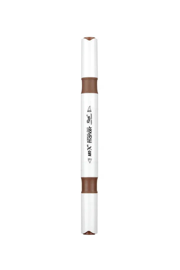 Rich Art-X Acrylic Duo Marker Çift Uçlu Su Bazlı Boyama Kalemi No:206 Sütlü Kahve