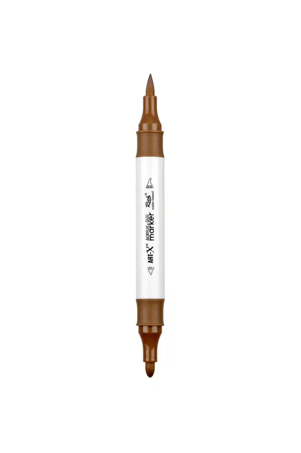 Rich Art-X Acrylic Duo Marker Çift Uçlu Su Bazlı Boyama Kalemi No:208 Kahverengi