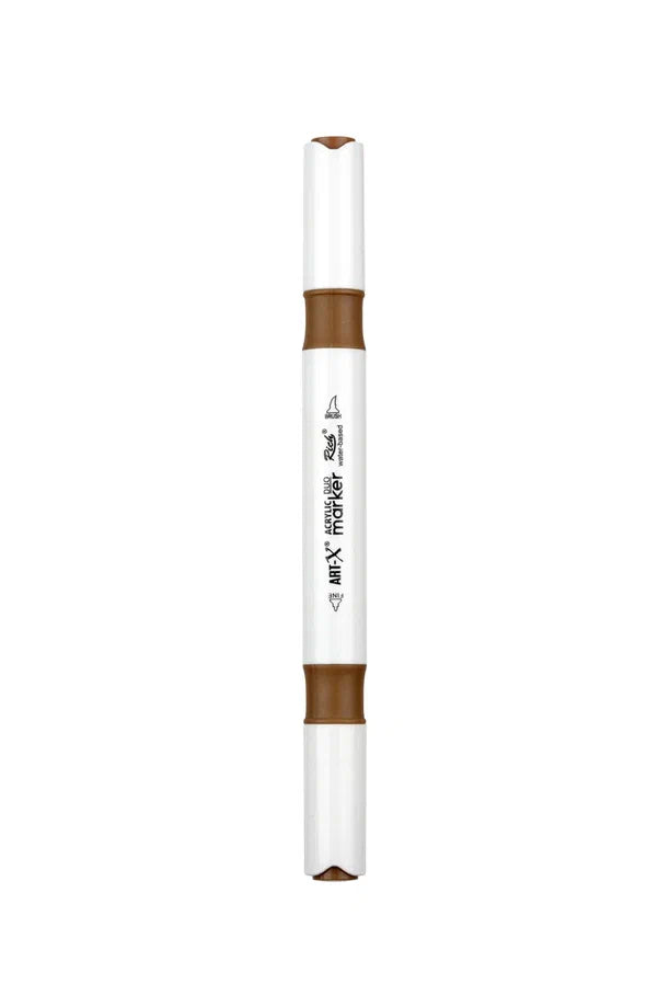 Rich Art-X Acrylic Duo Marker Çift Uçlu Su Bazlı Boyama Kalemi No:208 Kahverengi