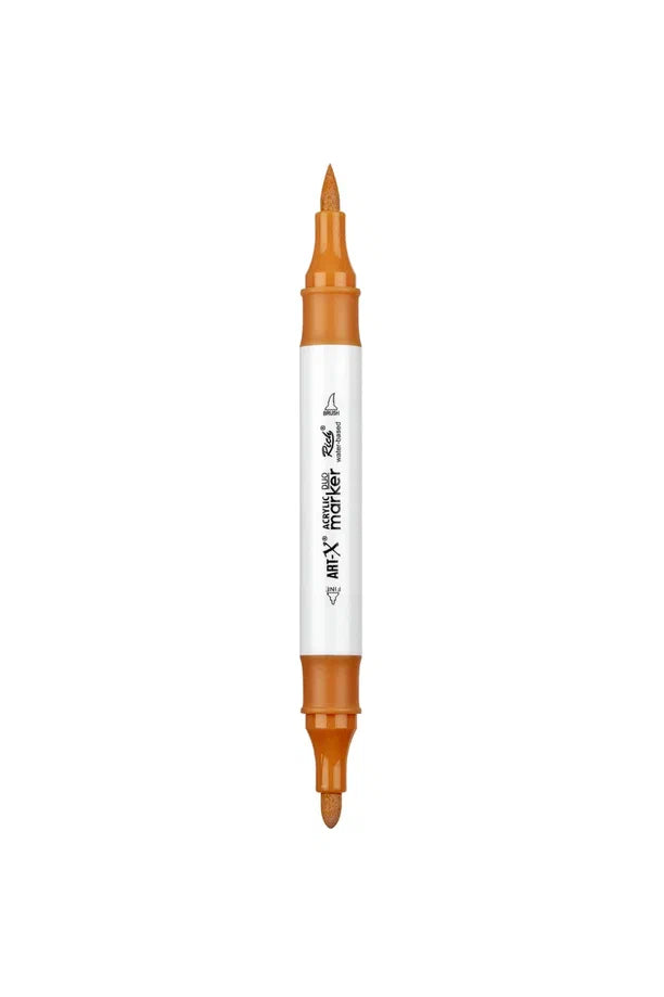 Rich Art-X Acrylic Duo Marker Çift Uçlu Su Bazlı Boyama Kalemi No:209 Taba-1