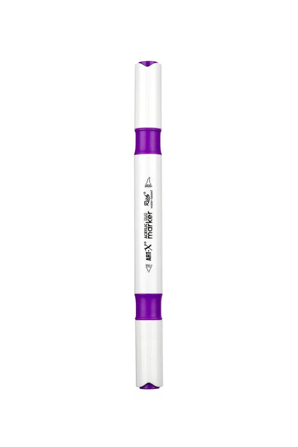 Rich Art-X Acrylic Duo Marker Çift Uçlu Su Bazlı Boyama Kalemi No:27 Eflatun