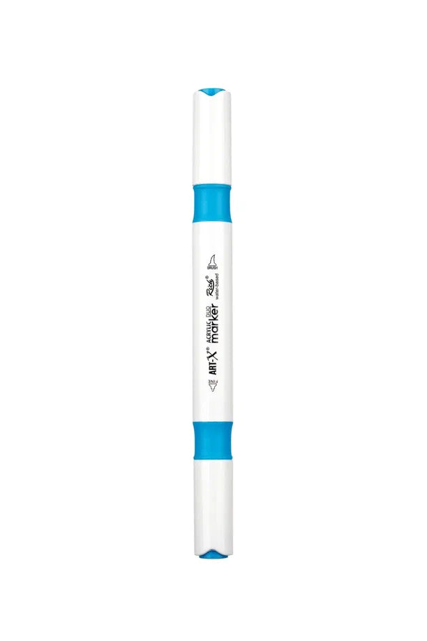 Rich Art-X Acrylic Duo Marker Çift Uçlu Su Bazlı Boyama Kalemi No:29 Boncuk Mavi-2