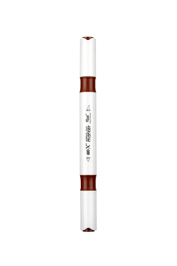 Rich Art-X Acrylic Duo Marker Çift Uçlu Su Bazlı Boyama Kalemi No:38 Koyu Kahve