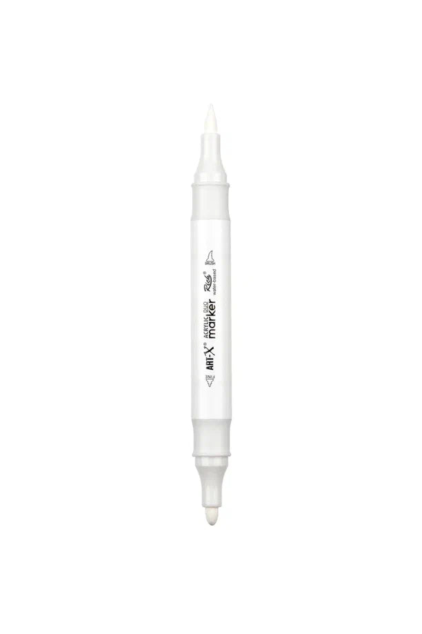 Rich Art-X Acrylic Duo Marker Çift Uçlu Su Bazlı Boyama Kalemi No:43 Beyaz