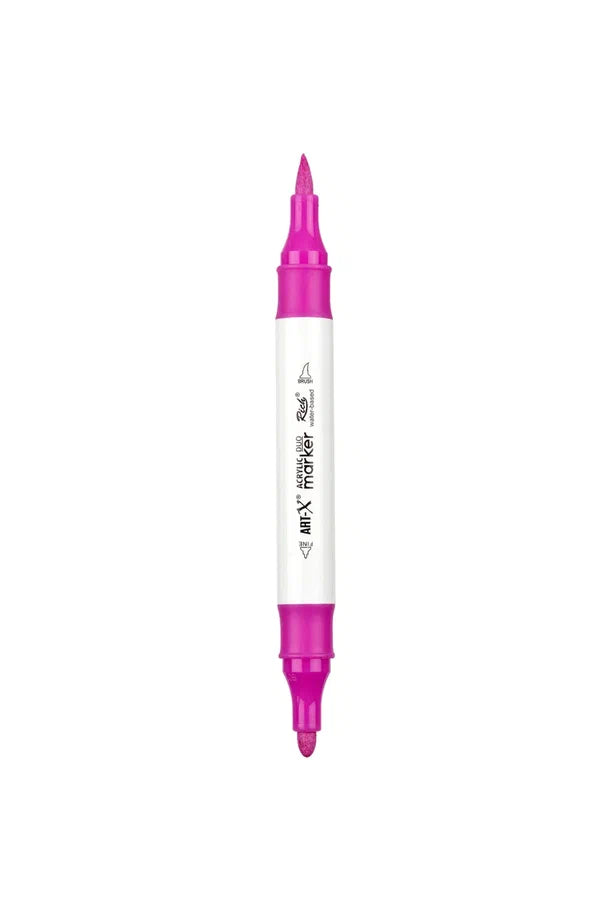 Rich Art-X Acrylic Duo Marker Çift Uçlu Su Bazlı Boyama Kalemi No:46 Fuşya-1