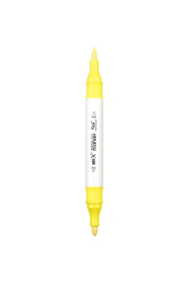 Rich Art-X Acrylic Duo Marker Çift Uçlu Su Bazlı Boyama Kalemi No:63 Neon Sarı