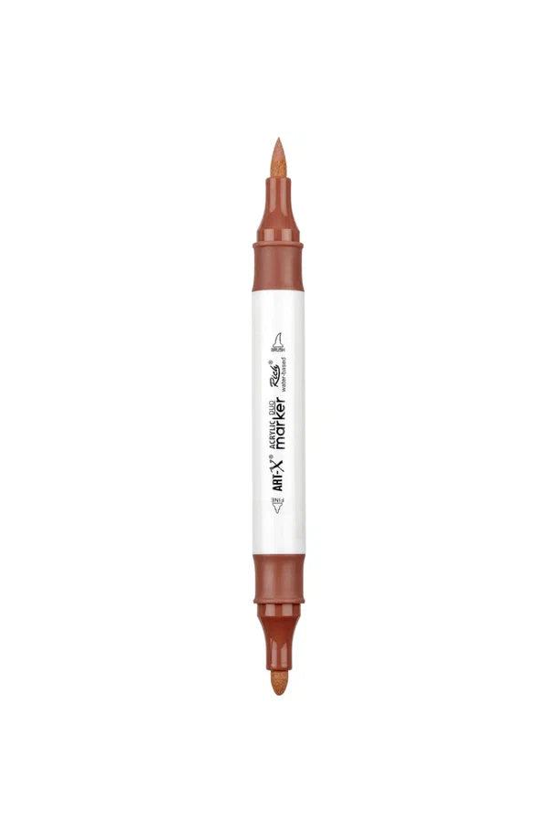 Rich Art-X Acrylic Duo Marker Çift Uçlu Su Bazli Boyama Kalemi No:65 Mocha Kahve-1