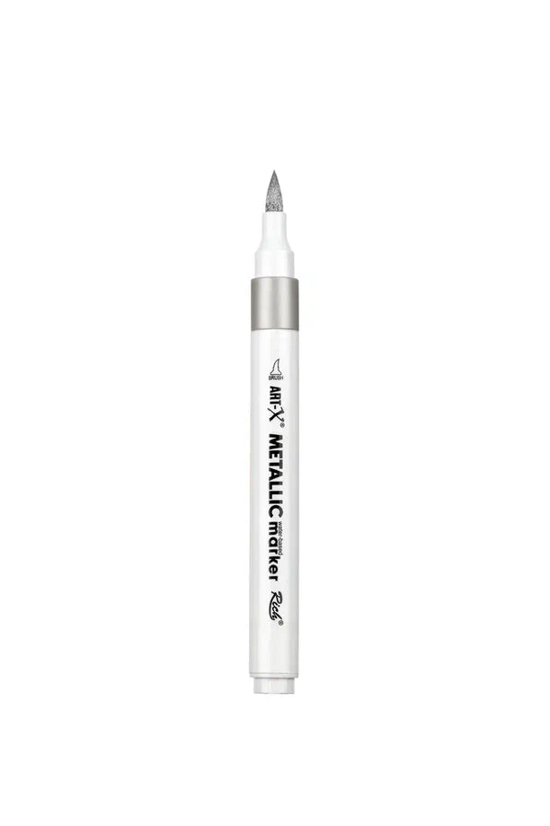 Rich Art-X Acrylic Metallic Marker Su Bazlı Yaldızlı Boyama Kalemi Metalik Gümüş