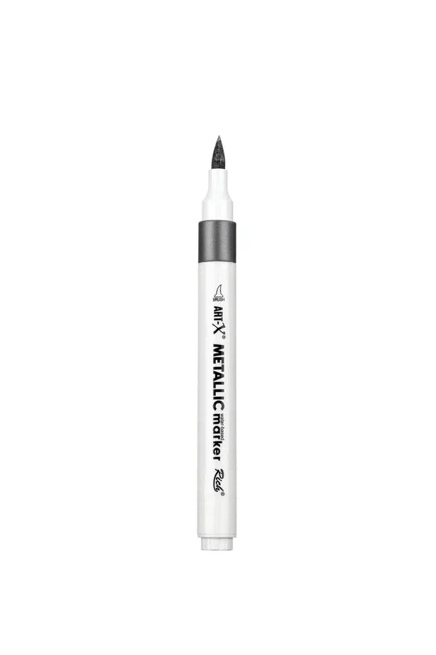 Rich Art-X Acrylic Metallic Marker Su Bazlı Yaldızlı Boyama Kalemi Metalik Siyah
