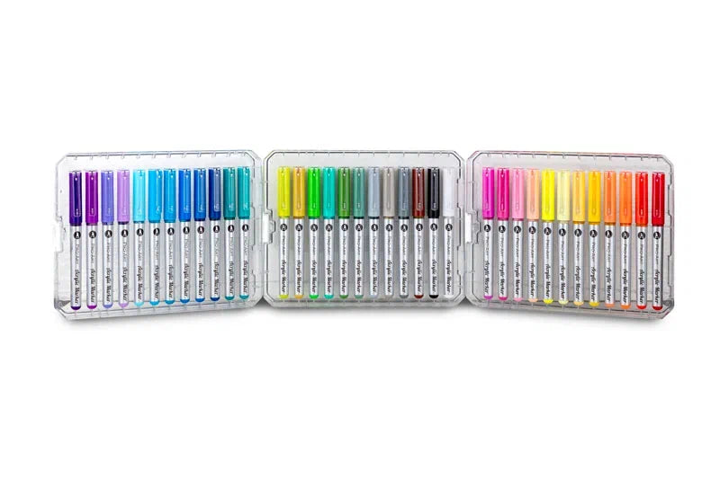 Rich Art-X Pro Fırça Uçlu Akrilik Marker Seti 36 Renk Kristal Kutulu