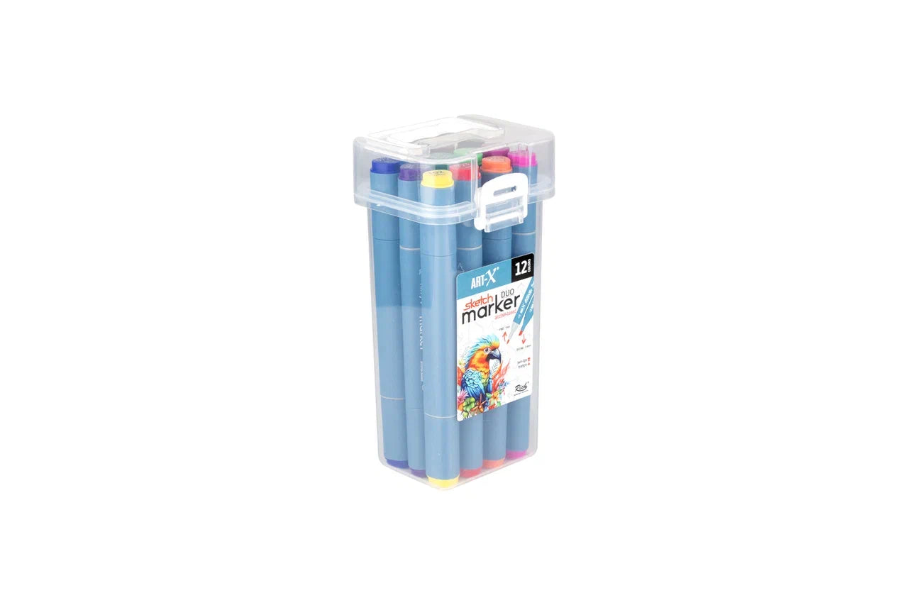 Rich Art-X Sketch Marker Duo Çift Uçlu Marker Kalem 12 Renk Set