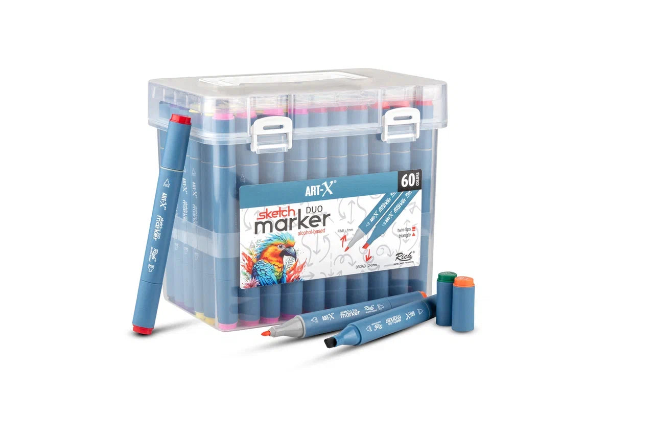 Rich Art-X Sketch Marker Duo Çift Uçlu Marker Kalem 60 Renk Set
