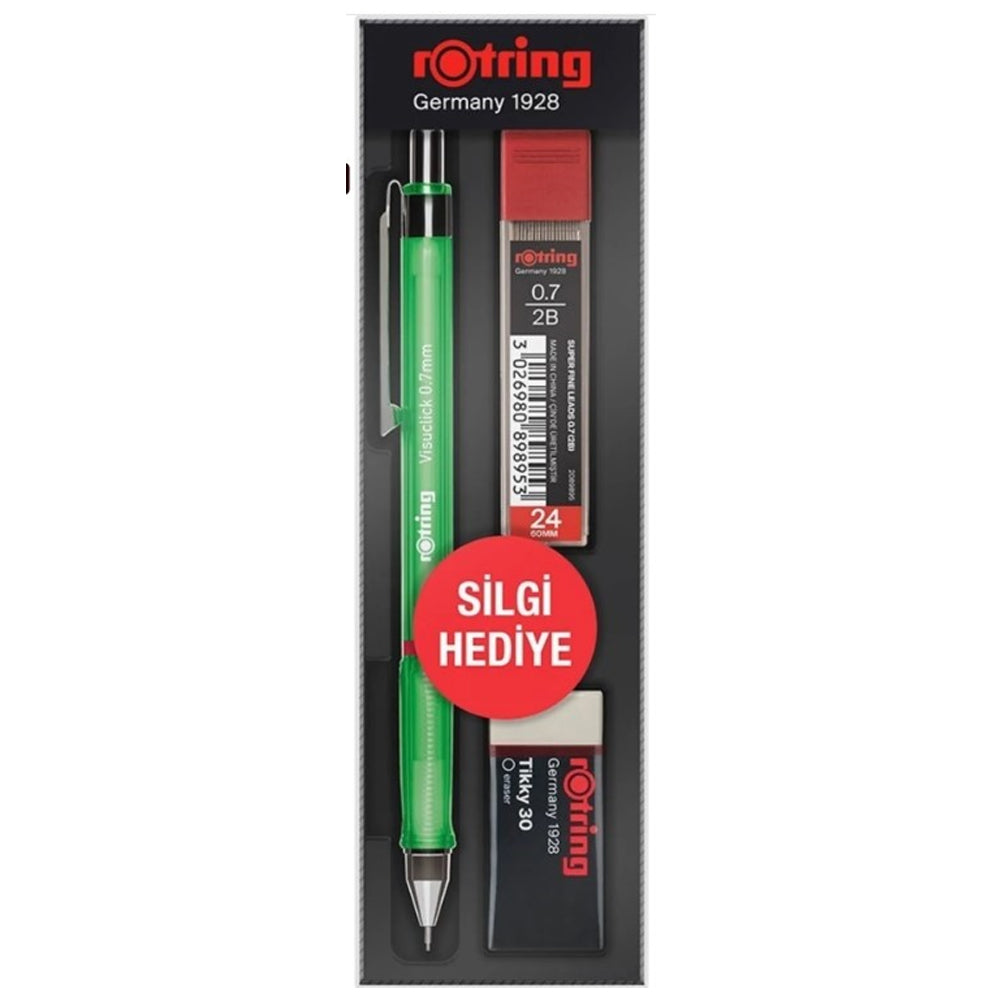 Rotring Okul Seti Visuclick Versatil /Min Silgi 0.7 MM Opak Yeşil RO-VK07-1