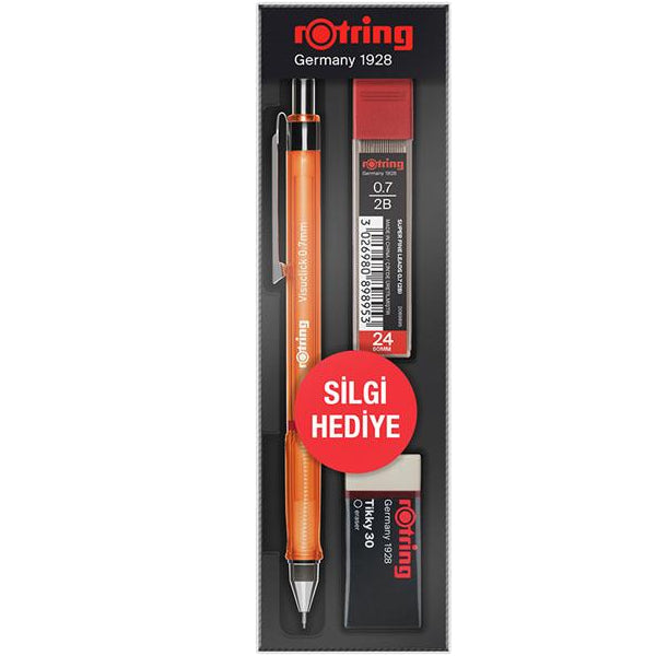 Rotring Okul Seti Visuclick Versatil/Min Silgi 0.7 MM Turuncu RO-VK07-1