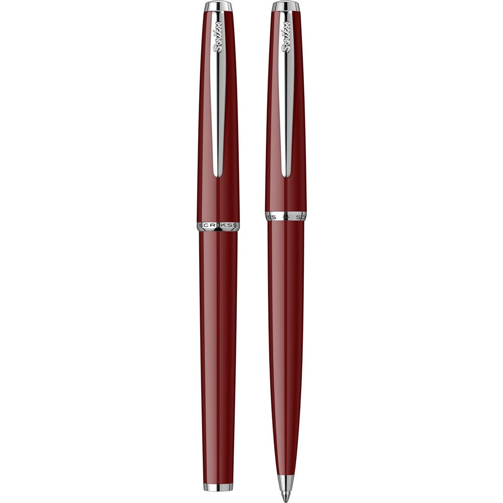 Scrikss Vintage 33 Dolma Kalem & Tükenmez Kalem Takım M Uç Bordo-5