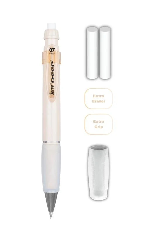 Serve Deep Fildişi Uçlu Kalem + Uç + Silgi 0.7 mm 3 Lü Set