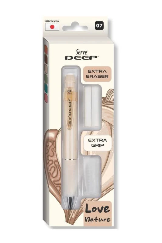 Serve Deep Fildişi Uçlu Kalem + Uç + Silgi 0.7 mm 3 Lü Set-3