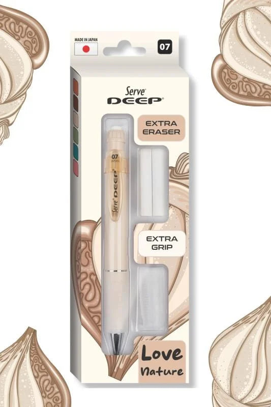 Serve Deep Fildişi Uçlu Kalem + Uç + Silgi 0.7 mm 3 Lü Set-4