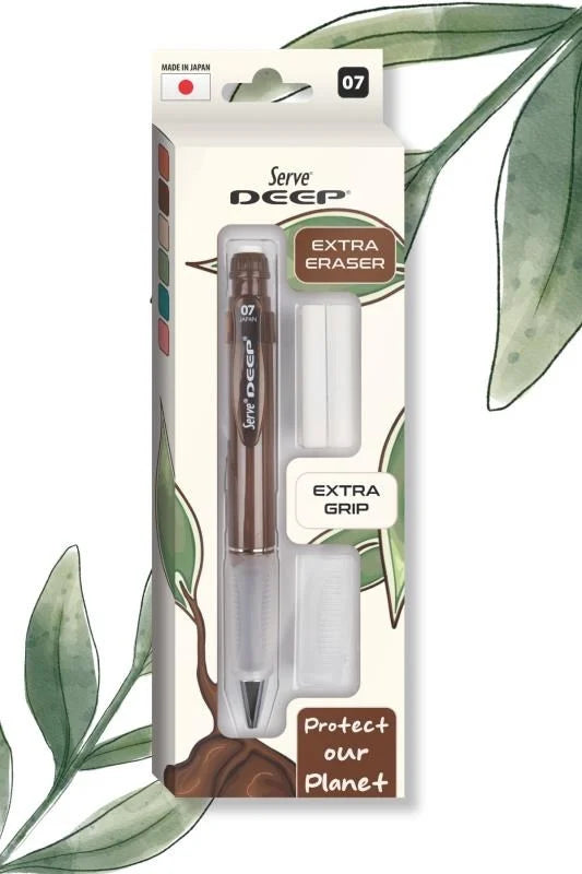 Serve Deep Kahverengi Uçlu Kalem + Uç + Silgi 0.7 mm 3 Lü Set-4