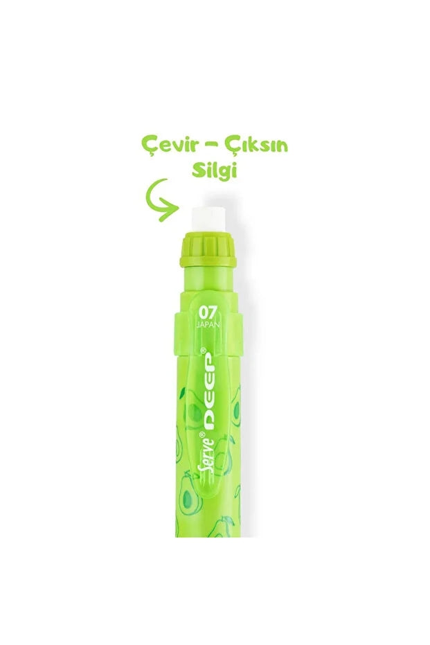 Serve Deep Mekanik Kursun Kalem 07 Mm Fosforlu Yeşıl Avokado-3