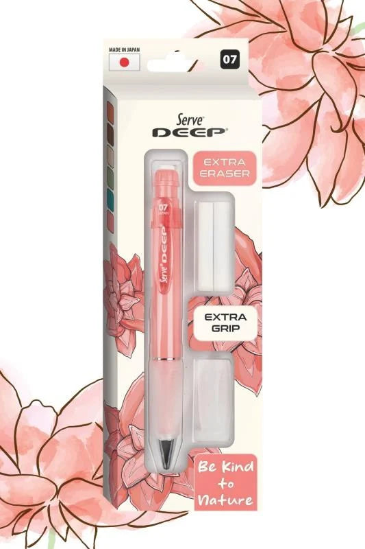 Serve Deep Mercan Uçlu Kalem + Uç + Silgi 0.7 mm 3 Lü Set-2