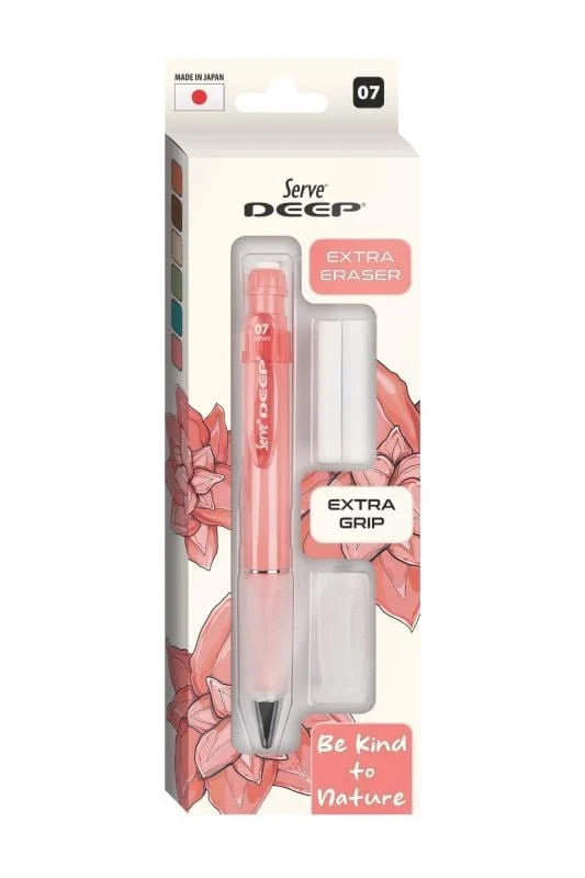 Serve Deep Mercan Uçlu Kalem + Uç + Silgi 0.7 mm 3 Lü Set-3