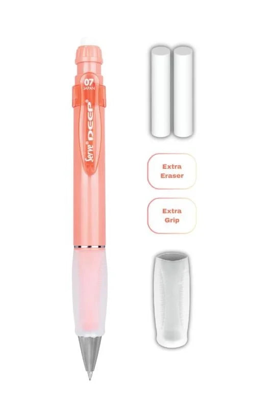 Serve Deep Mercan Uçlu Kalem + Uç + Silgi 0.7 mm 3 Lü Set-4
