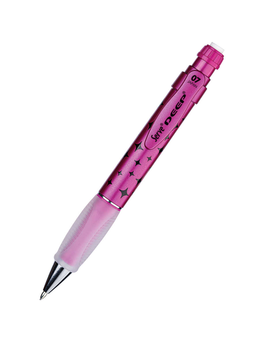 Serve Deep Metalik Pembe Pırıltı Desenli Versatil Kalem 0.7 Mm