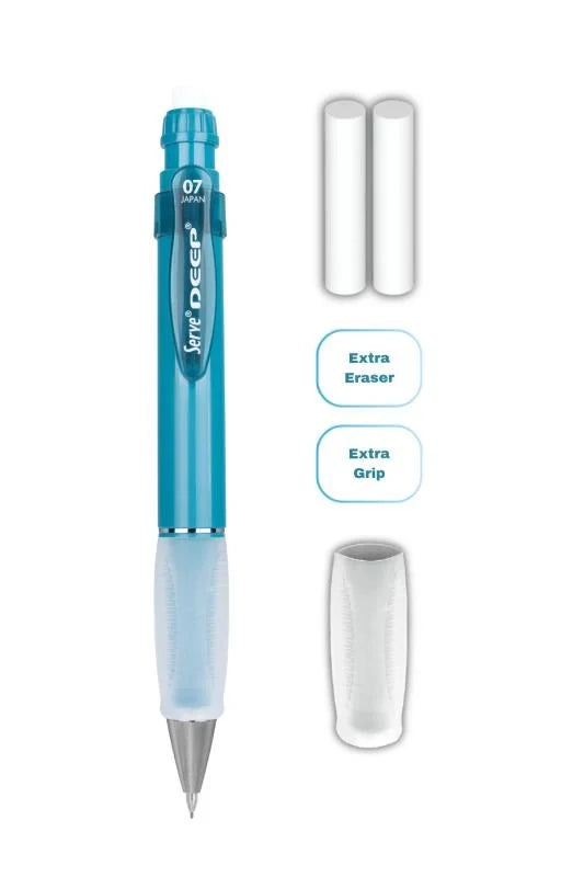 Serve Deep Okyanus Yeşili Uçlu Kalem + Uç + Silgi 0.7 mm 3 Lü Set-1