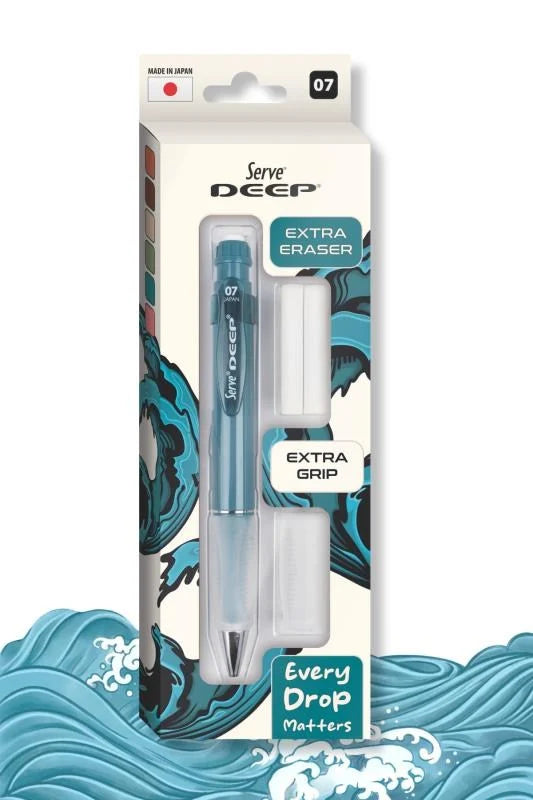 Serve Deep Okyanus Yeşili Uçlu Kalem + Uç + Silgi 0.7 mm 3 Lü Set-3