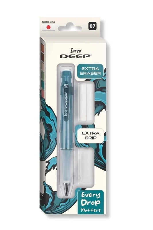 Serve Deep Okyanus Yeşili Uçlu Kalem + Uç + Silgi 0.7 mm 3 Lü Set-4