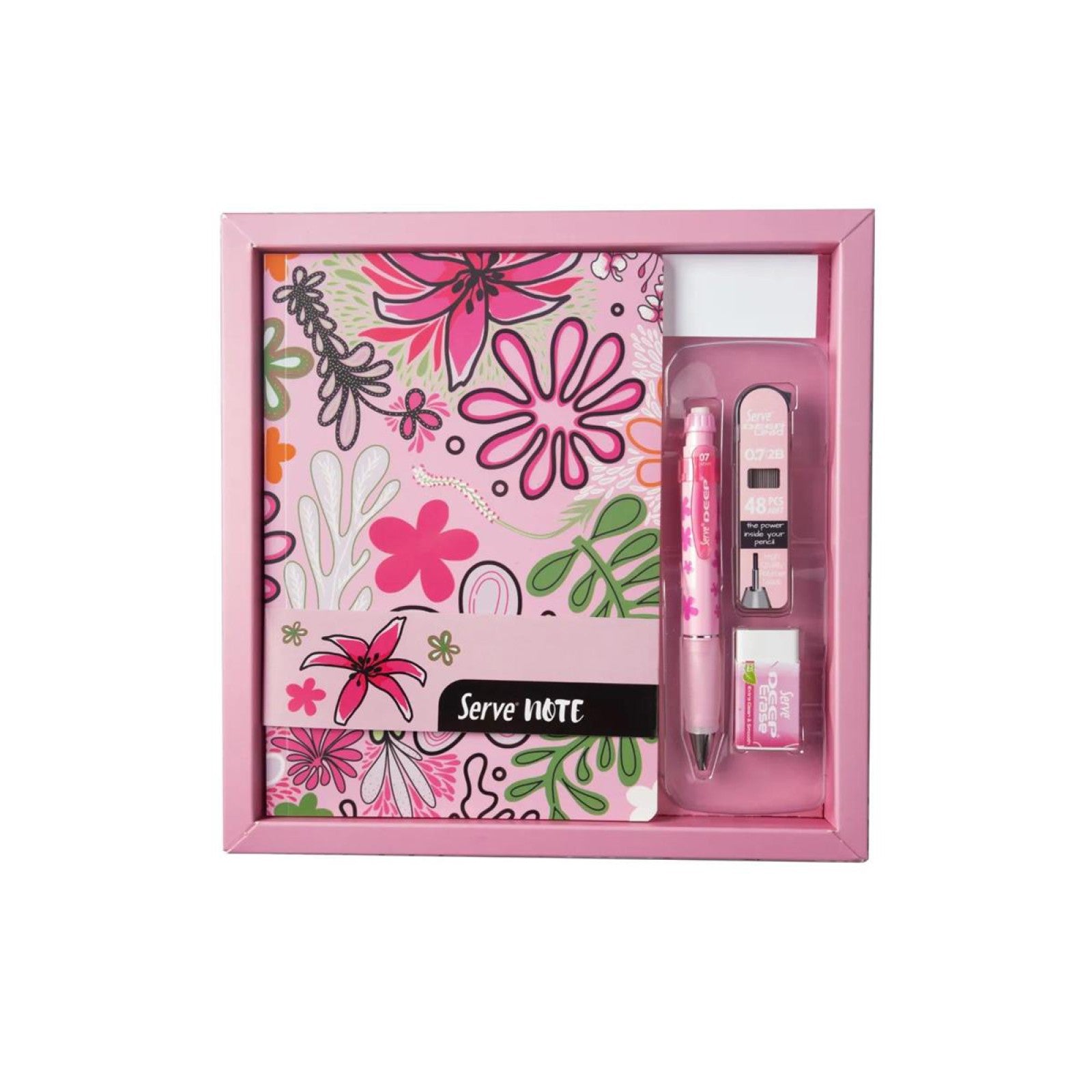 Serve Defter Seti Desenli Şeker Pembe Kutulu-4