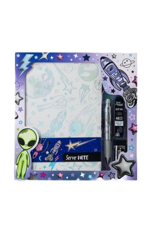 Serve Defter Setı - Uzay Serisi Beyaz-2