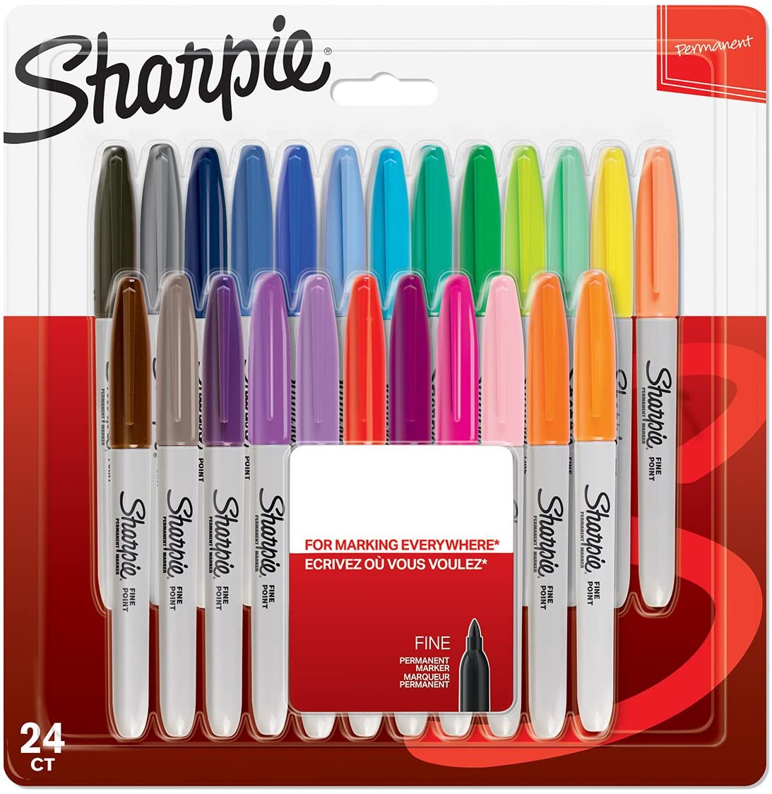 Sharpie Markör Permanent Fine Karışık Renk 24 LÜ 2065405-1
