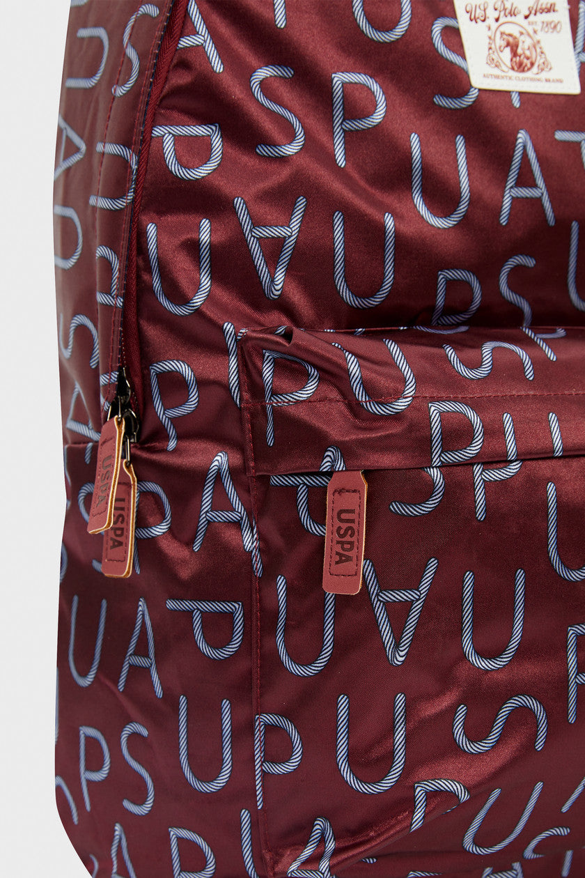U.S. Polo Desenli Bordo Sırt Çantası PLÇAN23294-4
