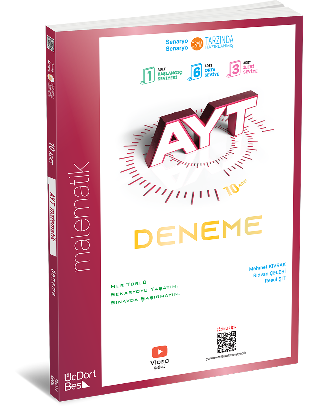 ÜçDörtBeş Yayınları  AYT Matematik 10 lu Deneme-1